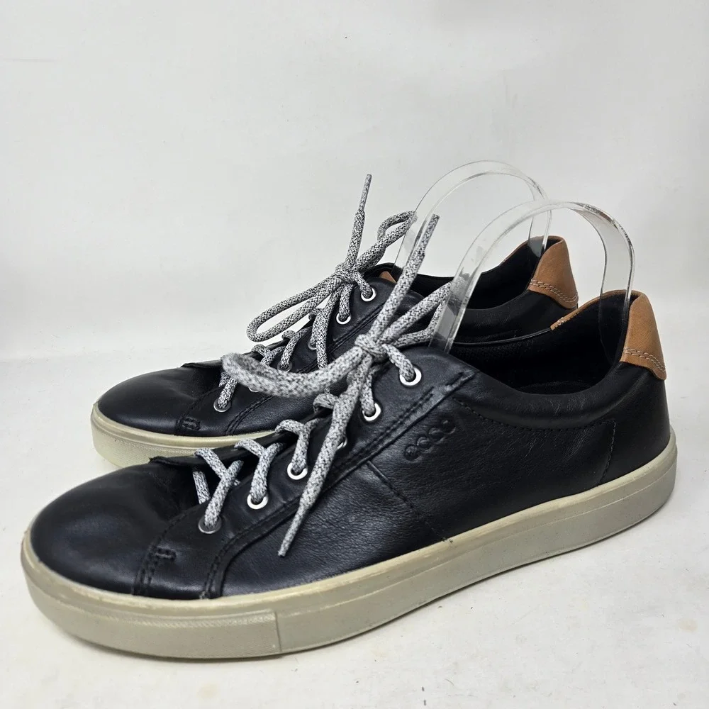 ECCO Soft 7 Kyle Mens Black Leather Low Top Sneakers Size 44 EU 10-10.5 US